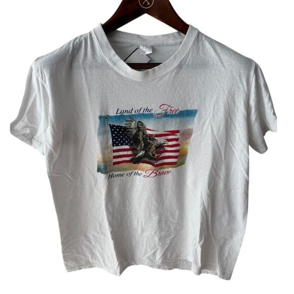 Patriotic USA Eagle Tee L 4th of July Memorial Day Flag Graphic Shirt - Picture 1 of 3